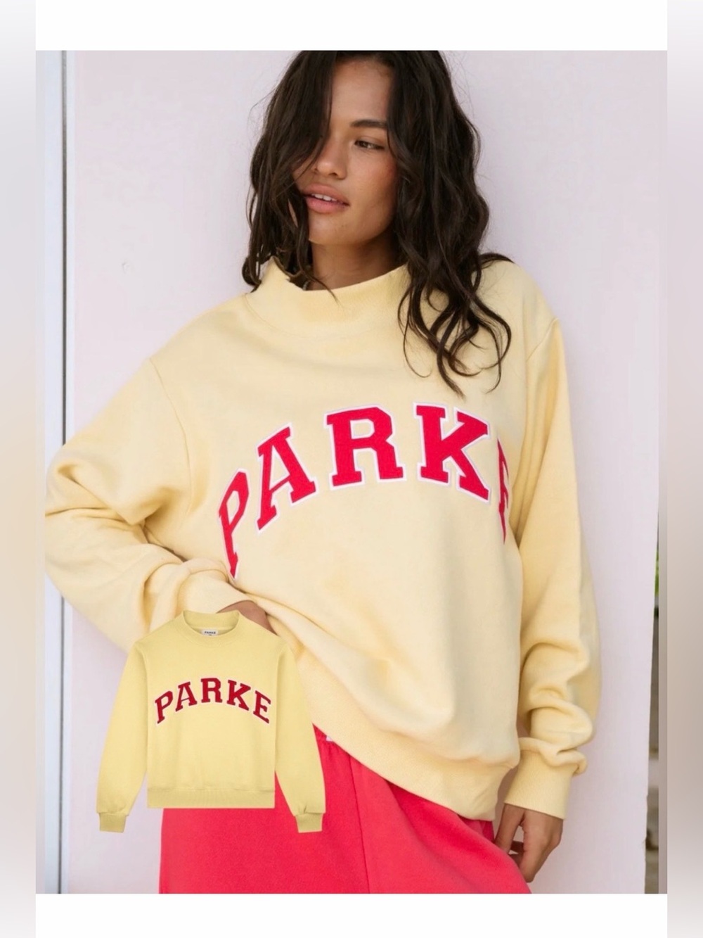 Parke L/XL Summerland Lemonade Heritage Varisty Mockneck. 💛⚡️ Rare color ‼️‼️